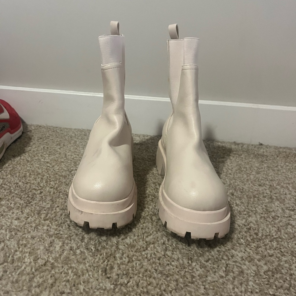 Dolce Vita Cream Ankle Boots